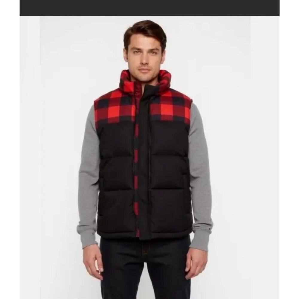 Foundry Vest Men’s Black With Red Check Large‎ Tall